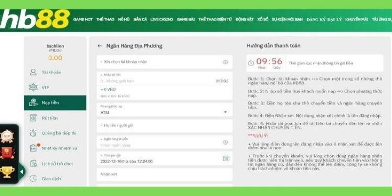 Hướng dẫn nạp tiền HB88 2 Một số vấn đề thường gặp và cách xử lý khi nạp tiền